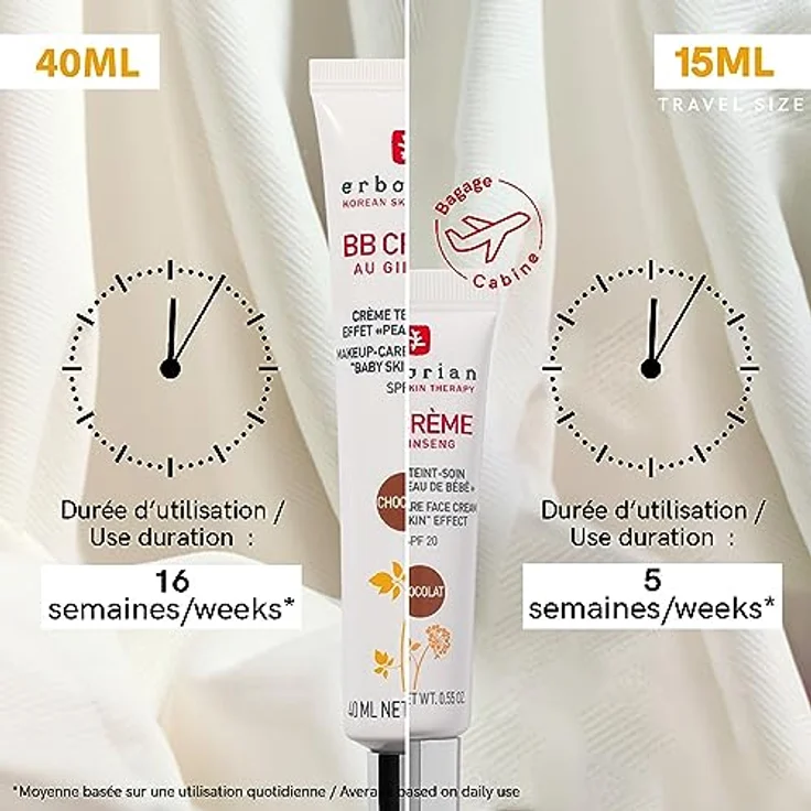 Erborian BB GINENGENSCREM - Wettbewerbscreme - "Babyhaut" Effektbehandlung - Koreanische kosmetische Behandlung 5 -in -1 für SPF 20 - Klar - 40 ml – Bild 2