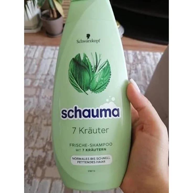 Schauma Schwarzkopf Shampoo 7 Kräuter (400 ml), Frische-Shampoo für normales bis schnell fettendes Haar, vegan, ohne Silikone – Bild 2