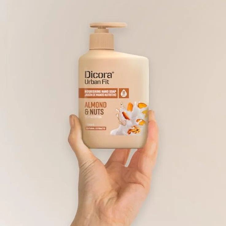 Dicora Urban Fit Jabón de Manos Vitamina B, Handseife mit nüchterner Essenz von Almendra und Nueces, 500 ml – Bild 3