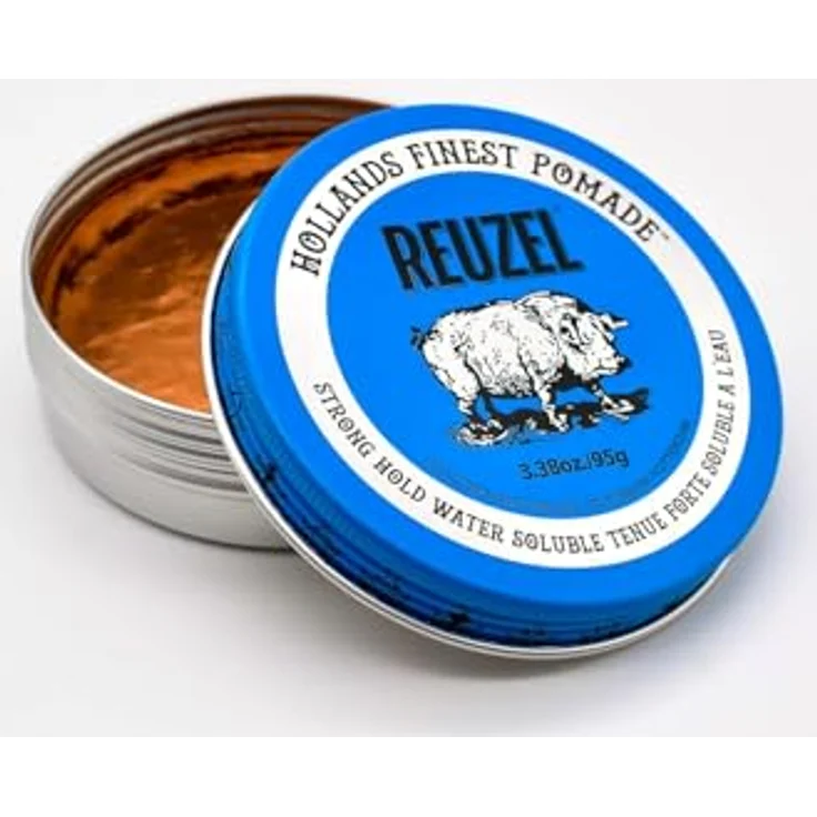 Reuzel Blue Water Soluble Strong Hold Pomade, 95 g, unisex, extra starker Halt, gesund glänzend, leicht auswaschbar – Bild 3