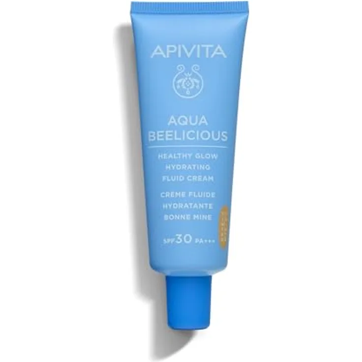 Apivita Aqua Beelicious Tinted Fluid SPF30, leichtes getöntes Fluid mit UV-Schutz, verjüngt die Haut, 40 ml