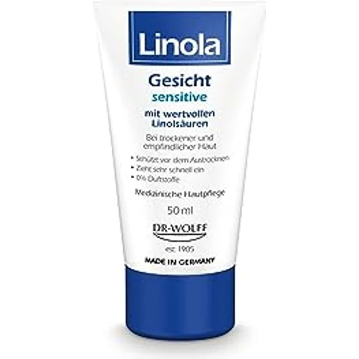Linola Gesicht sensitiv - 50 ml | schnell einziehende Feuchtigkeitscreme bei trockener und empfindlicher Haut | Ohne Duftstoffe und Mikroplastik – Bild 3