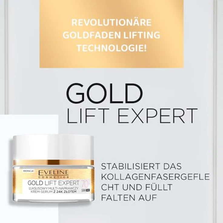 EVELINE Cosmetics Gold Lift Expert 70+ Multi-Reparatur-Creme-Serum, tiefenwirksam, anti-aging, 50 ml – Bild 2