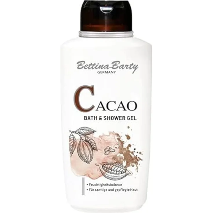 Bettina Barty Cacao Bath & Shower Gel 500 ml, pflegendes Duschgel mit Kakao-Extrakt