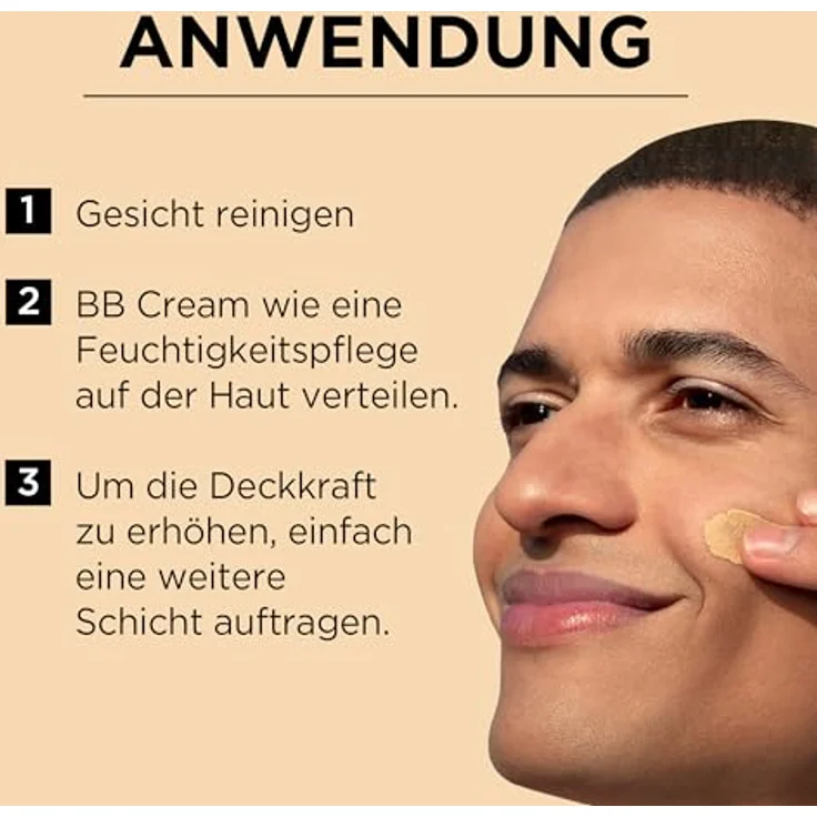 Garnier Miracle Skin Perfector BB Cream Matt Effect, getönte Gesichtscreme für Misch- und ölige Haut, Farbe Mittel, mit Lichtschutzfaktor 25, ölfrei, mit Hyaluronsäure und Aloe Vera – Bild 4