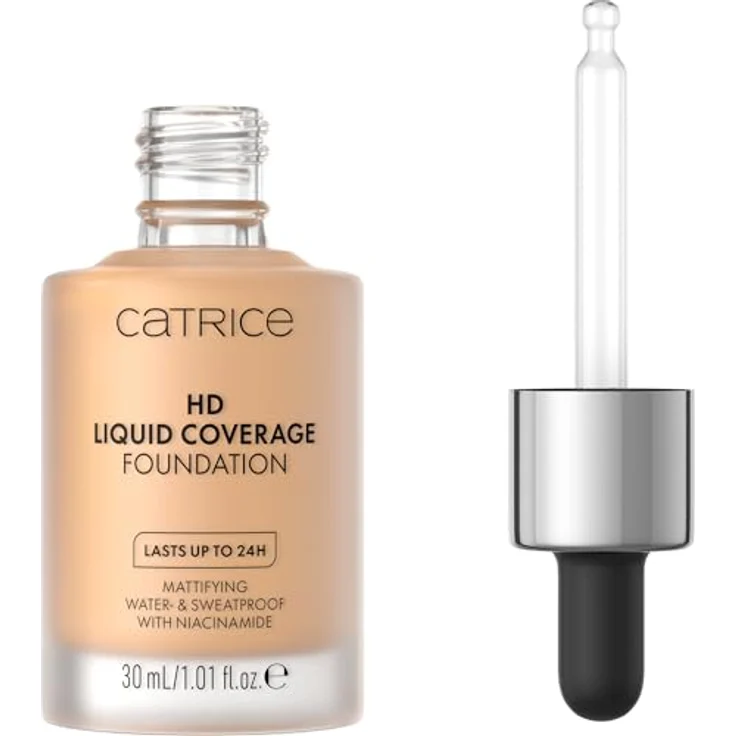 Catrice HD Liquid Coverage Foundation, Nr. 042, Nude, langanhaltend, mattierend, ölfrei, vegan, wasserfest, 30ml – Bild 1