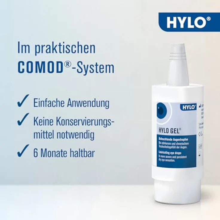 HYLO EYE CARE HYLO GEL Augentropfen bei trockenen Augen, langanhaltend, mit Hyaluronsäure, Doppelpackung 2x10 ml – Bild 5