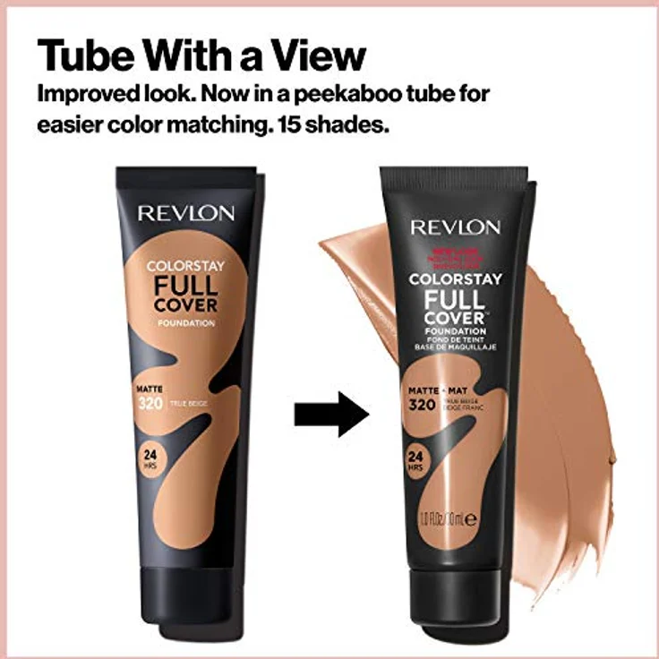 Revlon ColorStay Full Cover Longwear Matte Foundation, hitze- und schweißbeständig, leichtes Gesichts-Make-up, Farbton Mittelbeige (240), 30 ml – Bild 3