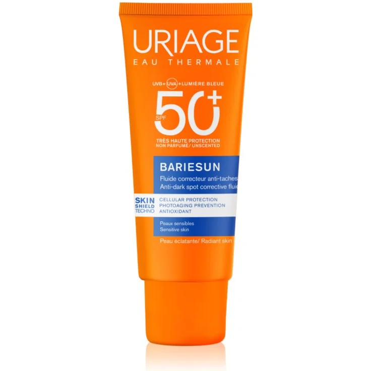 Uriage Bariésun Anti-Brown Spot Fluid SPF 50+, schützendes Fluid mit hohem UV-Schutz für empfindliche Haut, 40 ml