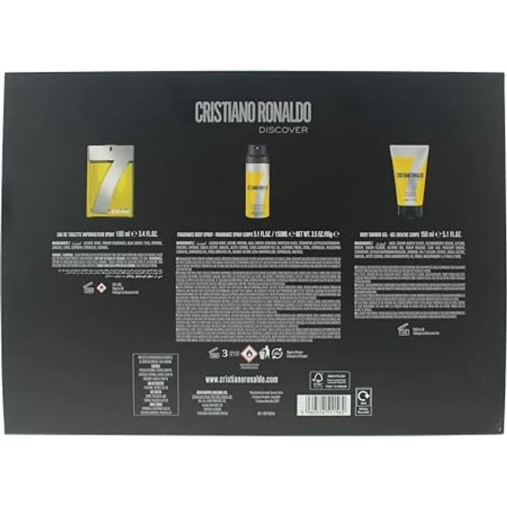 Cristiano Ronaldo CR7 Discover, 3-teiliges Geschenkset Eau de Toilette 100 ml – Holzig, aromatischer Herrenduft – Bild 3