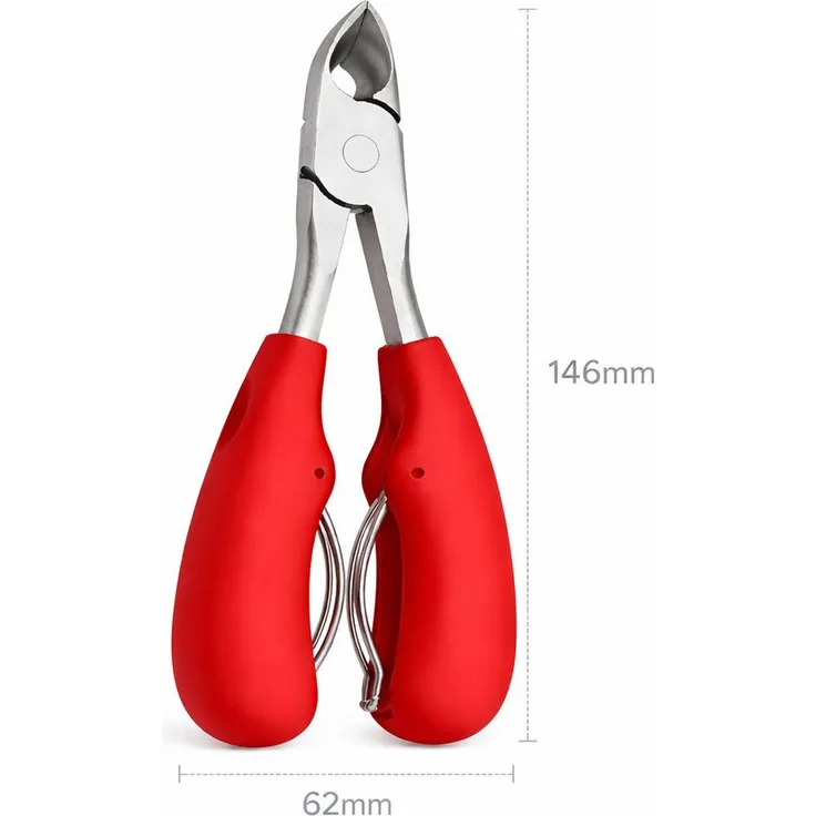 COOL-i ® Nagelknipser für dicke & brüchige Zehennägel, Präzisionszange mit gebogener Edelstahlklinge & ergonomischem Anti-Rutsch-Griff