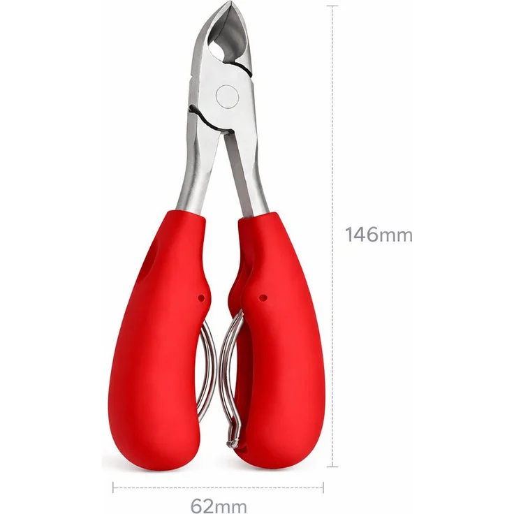 COOL-i ® Nagelknipser für dicke & brüchige Zehennägel, Präzisionszange mit gebogener Edelstahlklinge & ergonomischem Anti-Rutsch-Griff