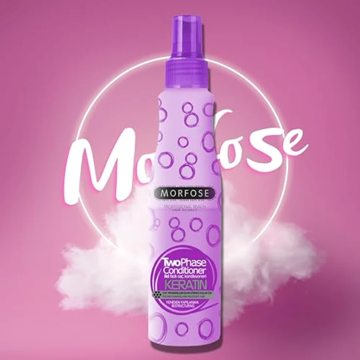 MORFOSE Keratin 2 Phase Conditioner Spray 220ml - Haarpflegespülung für stark geschädigtes und überstrapaziertes Haar - Umstrukturierung, Nährend, entwirrend, Hitzeschutz – Bild 2