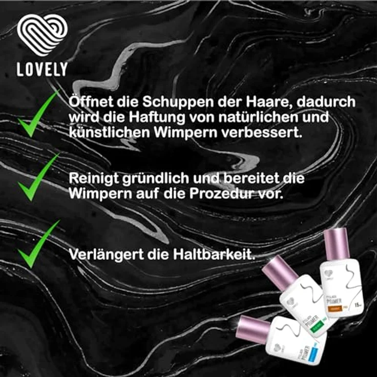 LOVELY Wimpernverlängerungs Primer, geruchlos - 15ml, Haftvermittler für maximale Haftkraft und optimale Vorbereitung der Naturwimpern, für professionelle Wimpern Extensions Anwendungen – Bild 5