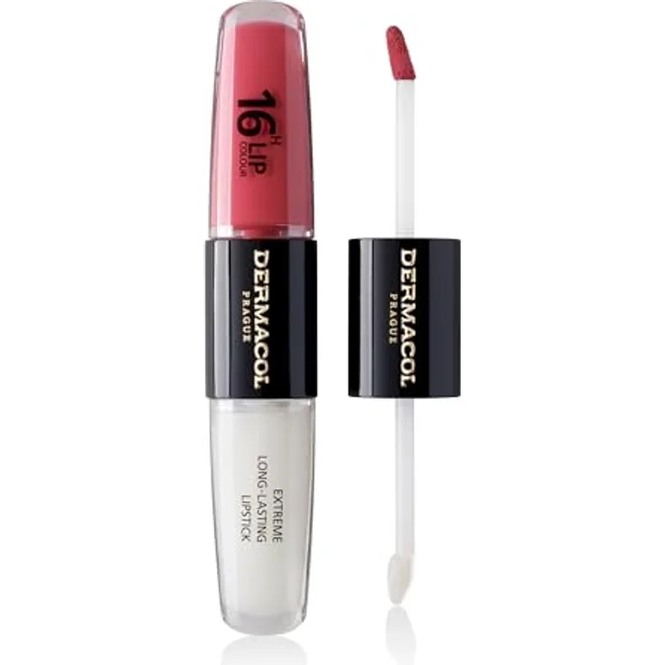 Dermacol 16H Lip Colour, langlebiger, glänzender Lippenstift in Farbe 16 Classy Sassy, 2x4 ml