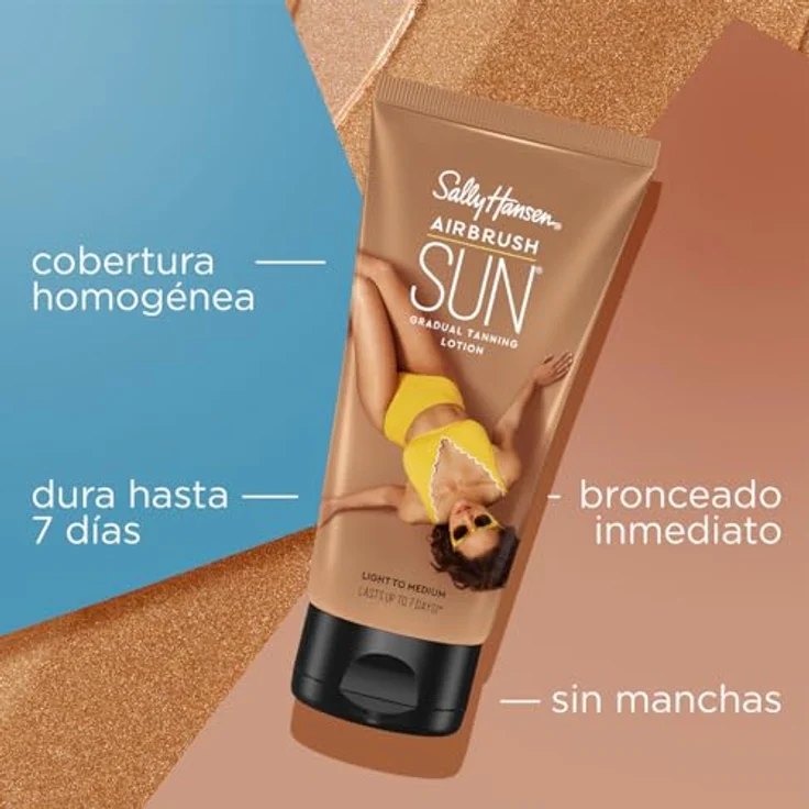 Sally Hansen Airbrush Legs Selbstbräunungslotion, Sun Gradual Tanning Lotion, Light to Medium, 175 ml – Bild 3