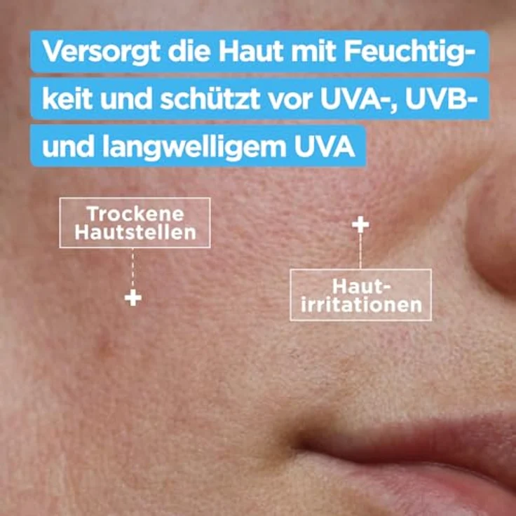 Mixa UV 50 Hydrating Care, Gesichtscreme für sensible Haut, Schutz vor UVB + UVA + Long UVA, SPF 50, mit Hyaluronsäure, hypoallergen, 50 ml – Bild 3