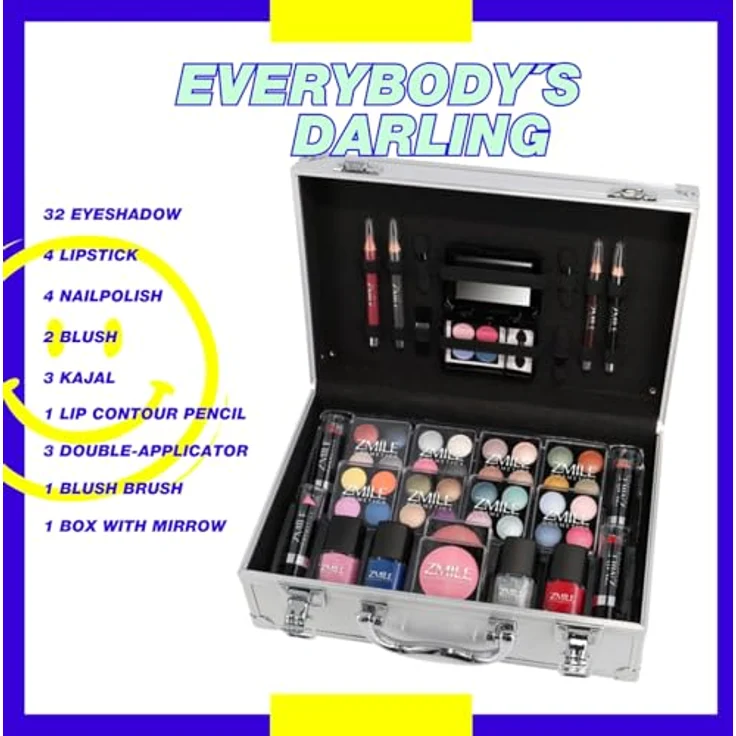 Zmile Cosmetics Schminkkoffer Set Alu Profi-Qualität 51 teilig  – Bild 4
