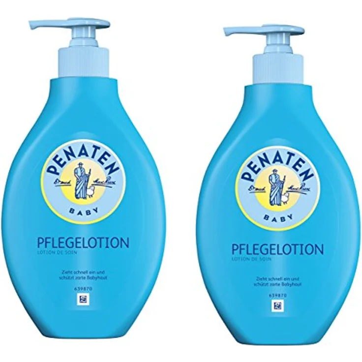 Penaten Pflege Lotion 400ml, Feuchtigkeitsspendende Körperlotion für empfindliche Babyhaut, 2er Pack – Bild 1