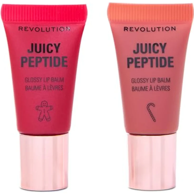 Makeup Revolution Xmas 2025 Juicy Peptide, Lippenpflege Set mit 2 veganen Lippenbalsamen, 4,5 ml – Bild 2