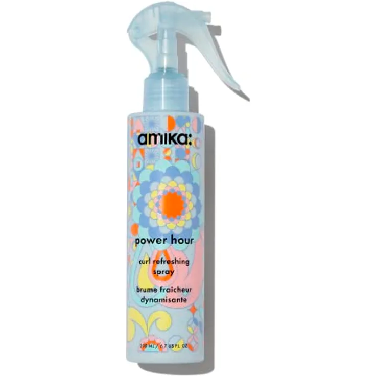 amika Power Hour Curl Refresh Spray, 200 ml Lockenspray für welliges, lockiges & krauses Haar, Anti-Frizz & Feuchtigkeits-Boost, vegan