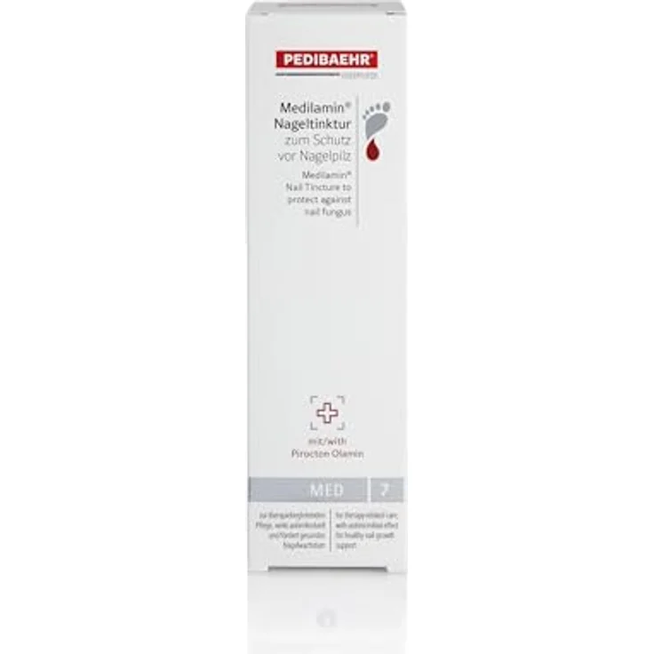 Pedibaehr Medilamin Nageltinktur, effektive Fußpflege gegen Nagelpilz mit Pirocton Olamin und Jojobaöl – Bild 2