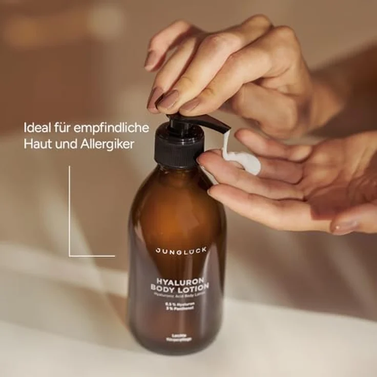 junglück Hyaluron Bodylotion 240ml, vegane Lotion mit Orangenblüten-Duft, feuchtigkeitsspendend für trockene Haut – Bild 2