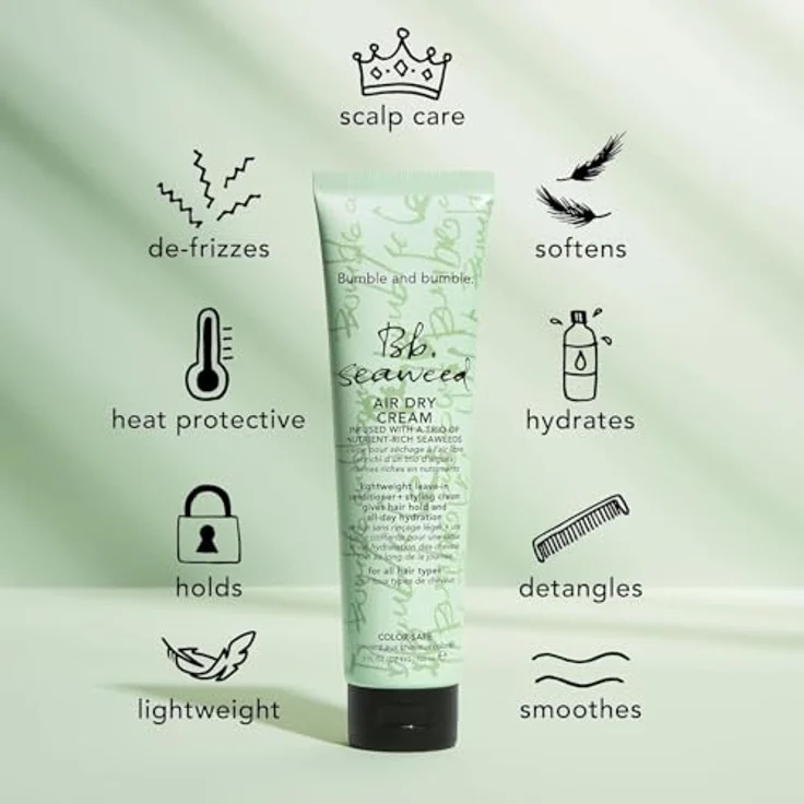 Bumble and bumble Seaweed Air Dry Leave-In Stylingcreme, 150 ml, mittlere Fixierung, vegan mit Seealgenextrakten – Bild 5