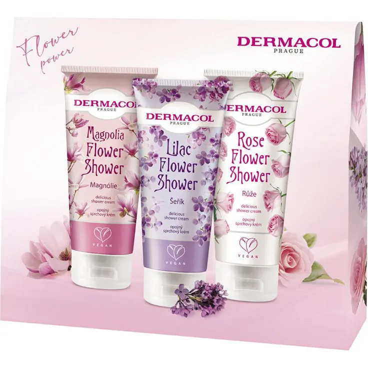 Dermacol Bath Care Gift Set Pomegranate, Kosmetik-Set mit Blumendüften für zarte Haut, 3 x 200 ml