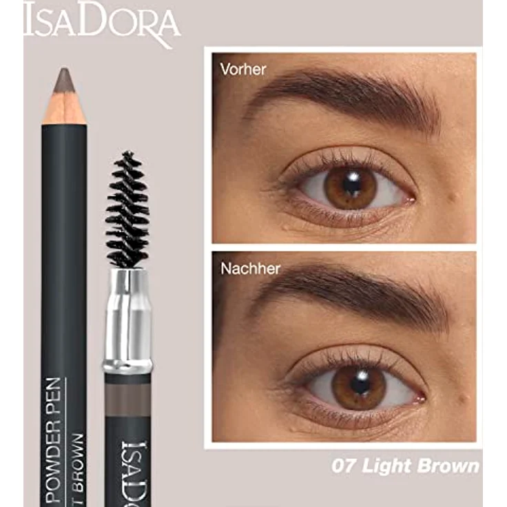 IsaDora Brow Powder Pen, Augenbrauenstift 1,1 g, pudrige Textur, Farbe Nr.07 - Light Brown – Bild 4