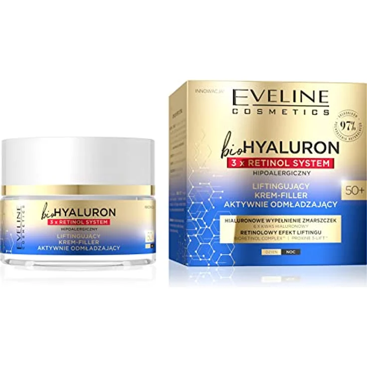 Eveline Cosmetics Biohyaluron 3xRetinol System, Anti-Aging Creme mit Hyaluronsäure & Dreifach-Retinol, intensive Hydration & Straffung, vegan, hypoallergen, 50ml – Bild 2