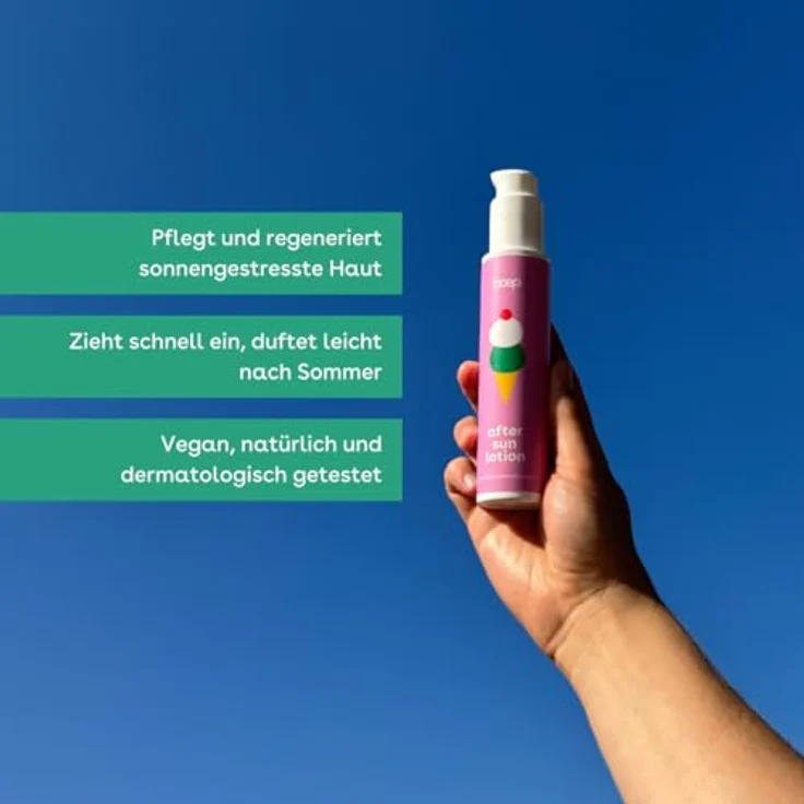 boep After Sun Lotion, beruhigende & kühlende After Sun, vegan und natürlich mit Aloe Vera und Glycerin, Pumpspender (100 ml) – Bild 3