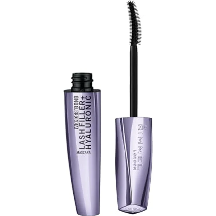 Rimmel Wonder'Bond Lash Filler + Hyaluronic Mascara 001 Black, 11 ml, hydratisierte und genährte Wimpern, sichtbar dickere und dichtere Wimpern, schmierfest, blättert nicht ab – Bild 2