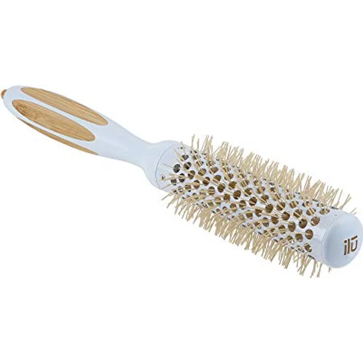TB TOOLS FOR BEAUTY T4B ILU BambooM Bambus Rund Styling Haarbürste, 25 mm, Pastellfarbe, mit Keramikbeschichtung und Nylonborsten für Pony und kurze Haare, abnehmbare Spitze – Bild 3
