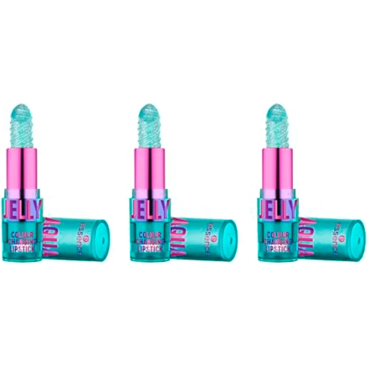 essence AQUA JELLY COLOUR CHANGING LIPSTICK, 3er Pack (3x2.8g), ph-reagierend, transluzent, vegan, ölfrei, ohne Parabene und Mikroplastikpartikel – Bild 1