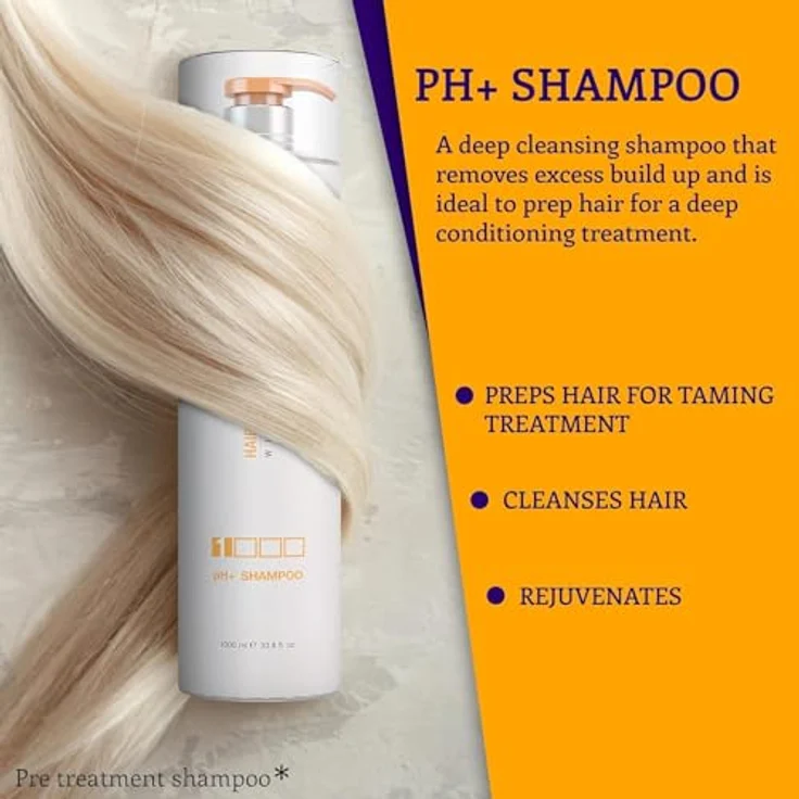 GK HAIR Clarifying Shampoo 1000ml - pH + Pre-Treatment Sulphate-Free Shampoo for Deep Cleansing - Aloe Vera, Vitamins and Natural Oils - Paraben-Free – Bild 2