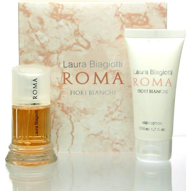 Laura Biagiotti Roma Fiori Bianchi Set, Eau de Toilette 25 ml & Bodylotion 50 ml, blumig-fruchtig