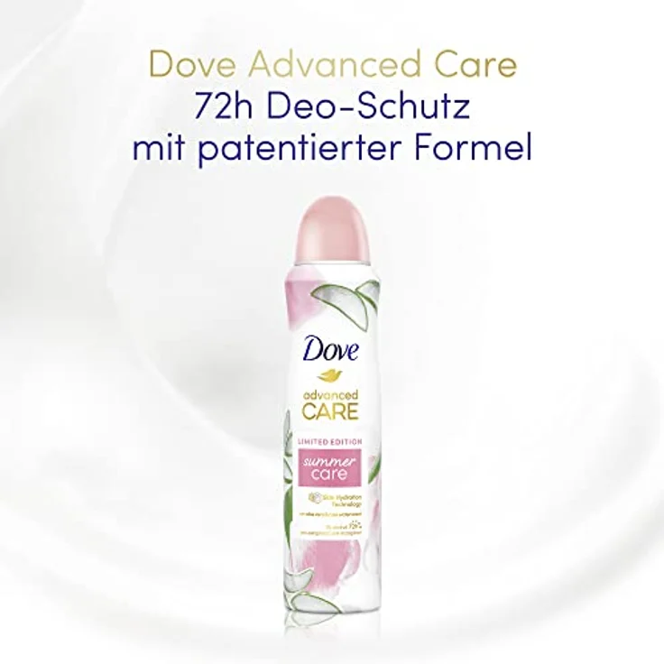 Dove Advanced Care Anti-Transpirant Deo-Spray Limited Edition Summer Care Duft nach Aloe Vera und Rosenwasser mit Skin Hydration Technology 150 ml 1 Stück – Bild 4