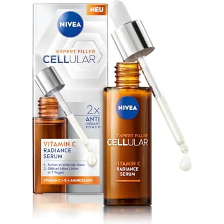 Nivea NIVEA CELLULAR Expert Filler Vitamin C Serum, Anti-Falten-Gesichtsserum, 30 ml, für alle Hauttypen geeignet – Bild 1