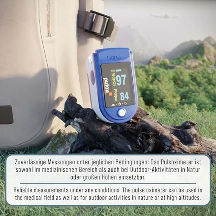 Pulsoximeter pulox PO-200A Solo mit Alarm und Pulston Blau – Bild 8