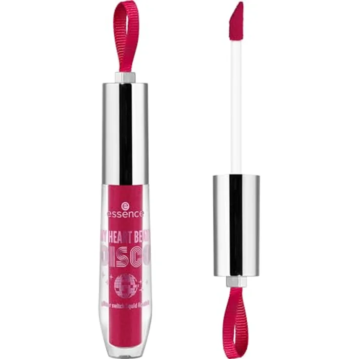 essence cosmetics MY HEART BEATS DISCO glitter switch liquid lipstick, Nr. 01, Pink, hochpigmentiert, glitzernd, vegan, ohne Parabene, 1er Pack (2.76ml)