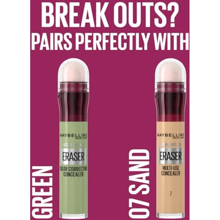 Maybelline Instant Anti Age Eraser Eye Concealer, Dark Circles and Blemish Concealer, Ultra Blendable Formula, 07 Sand – Bild 5