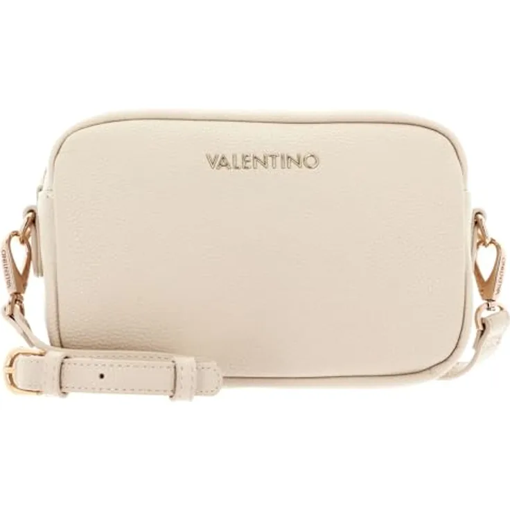 Valentino Brixton Soft Cosmetic Case, Kosmetiktasche mit Schulterriemen, Ecru, 22 x 14,5 x 8 cm