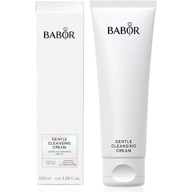 BABOR Gentle Cleansing Cream für trockene und empfindliche Haut, Besonders milde, hautfreundliche und cremige Reinigungslotion, Vegane Formel, Gentle Cleansing Milk, x 200 ml