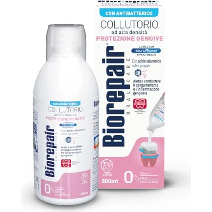 Biorepair Gum Protection Mouthwash, Mundspülung zur Zahn- und Zahnfleischpflege, 500 ml, bekämpft Zahnbelag und Bakterien – Bild 2