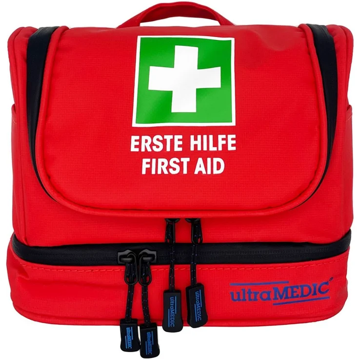 ultraMEDIC Erste-Hilfe-Tasche ultraPOUCH BASIC, robuste und kompakte Erste-Hilfe-Tasche mit DIN 13157 Verbandstofffüllung, wahlweise zur Wandbefestigung