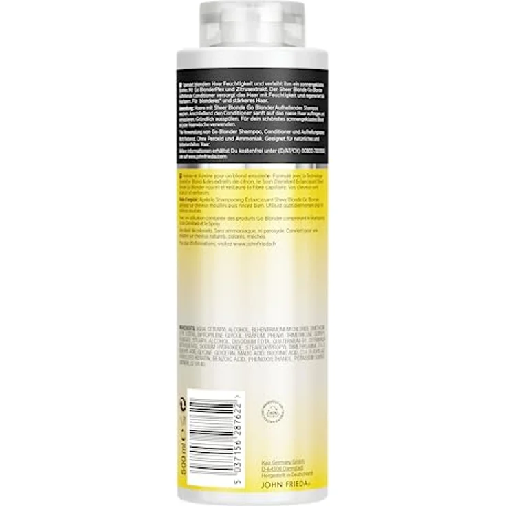 John Frieda Go Blonder Conditioner - Vorteilsgröße: 500 ml - Aufhellend - Haartyp: blond, blondiert - Kabinettgröße – Bild 2