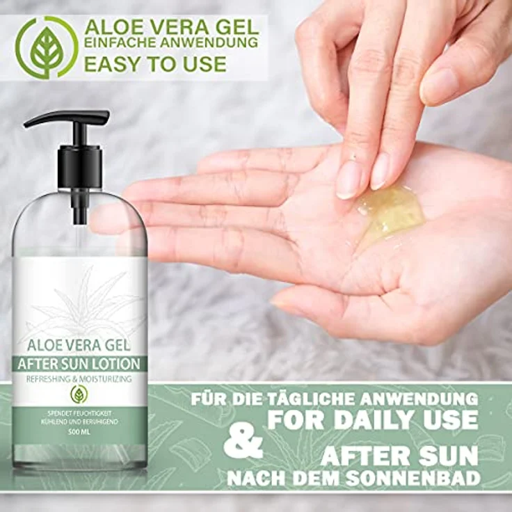 Saint Nutrition AFTER SUN ALOE VERA GEL für alle Hauttypen, extra viel Feuchtigkeit, 500 ML – Bild 5