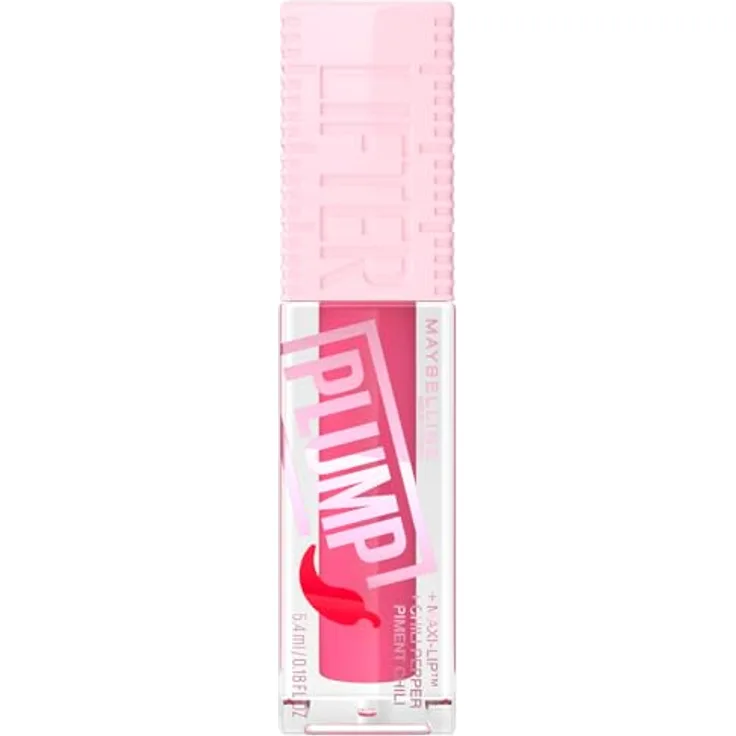Maybelline New York Lifter Plump Lipgloss für vergrößerte Lippen, Faltenmilderung, Mit Maxilip und Chili, Pink String, 5,4 ml
