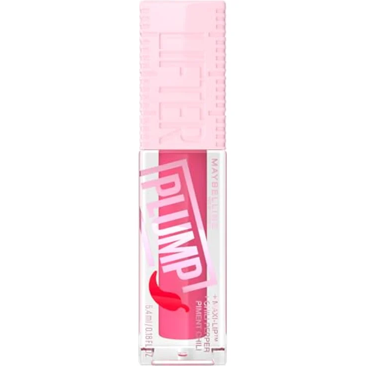 Maybelline New York Lifter Plump Lipgloss für vergrößerte Lippen, Faltenmilderung, Mit Maxilip und Chili, Pink String, 5,4 ml – Bild 1
